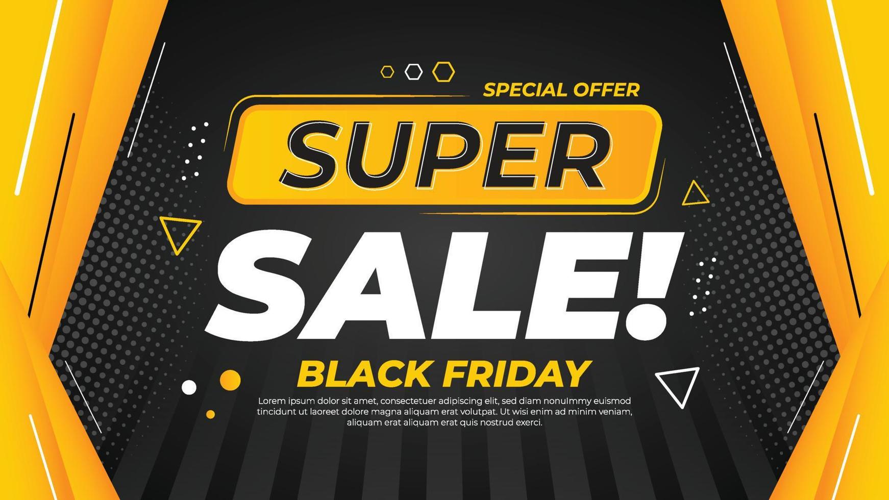 Super Sale Black Friday Banner, Flyer And Poster template For Prommotion vector