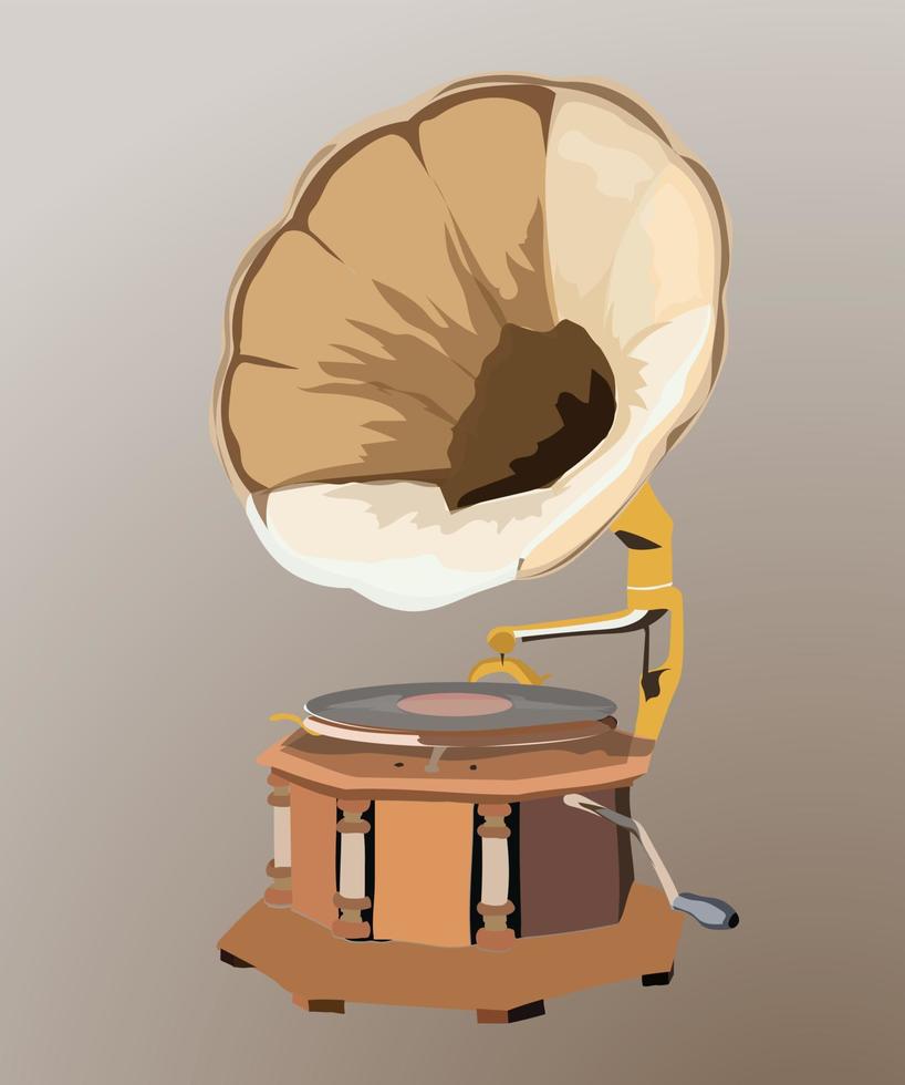 vintage style old classical gramophone vector