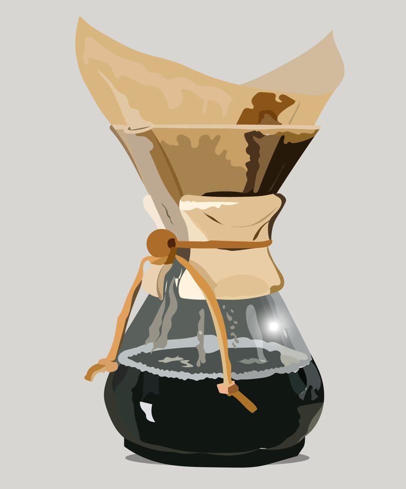 ilustración y vector de café y papel de filtro