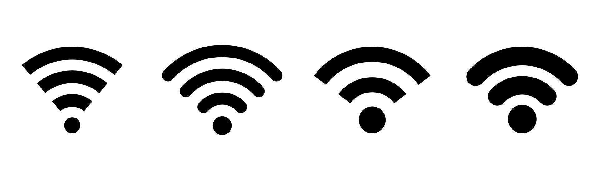 Wireless signal icon set of 4, design element suitable for websites, print design or app vector