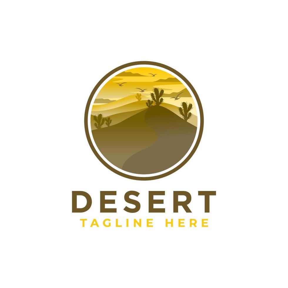 Desert logo template desert logotype isolated desert vector