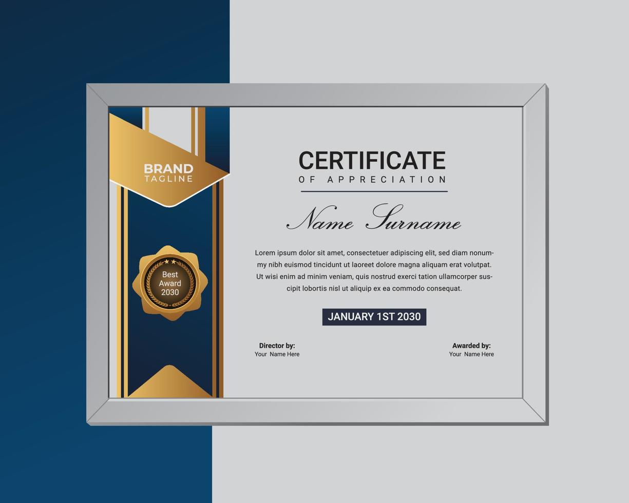 Creative certificate template design vector