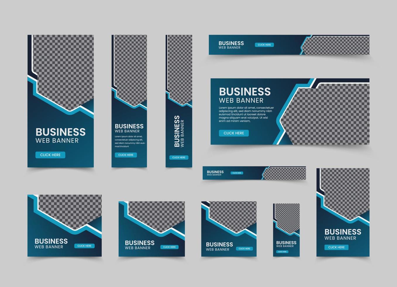 Business web banner template design vector