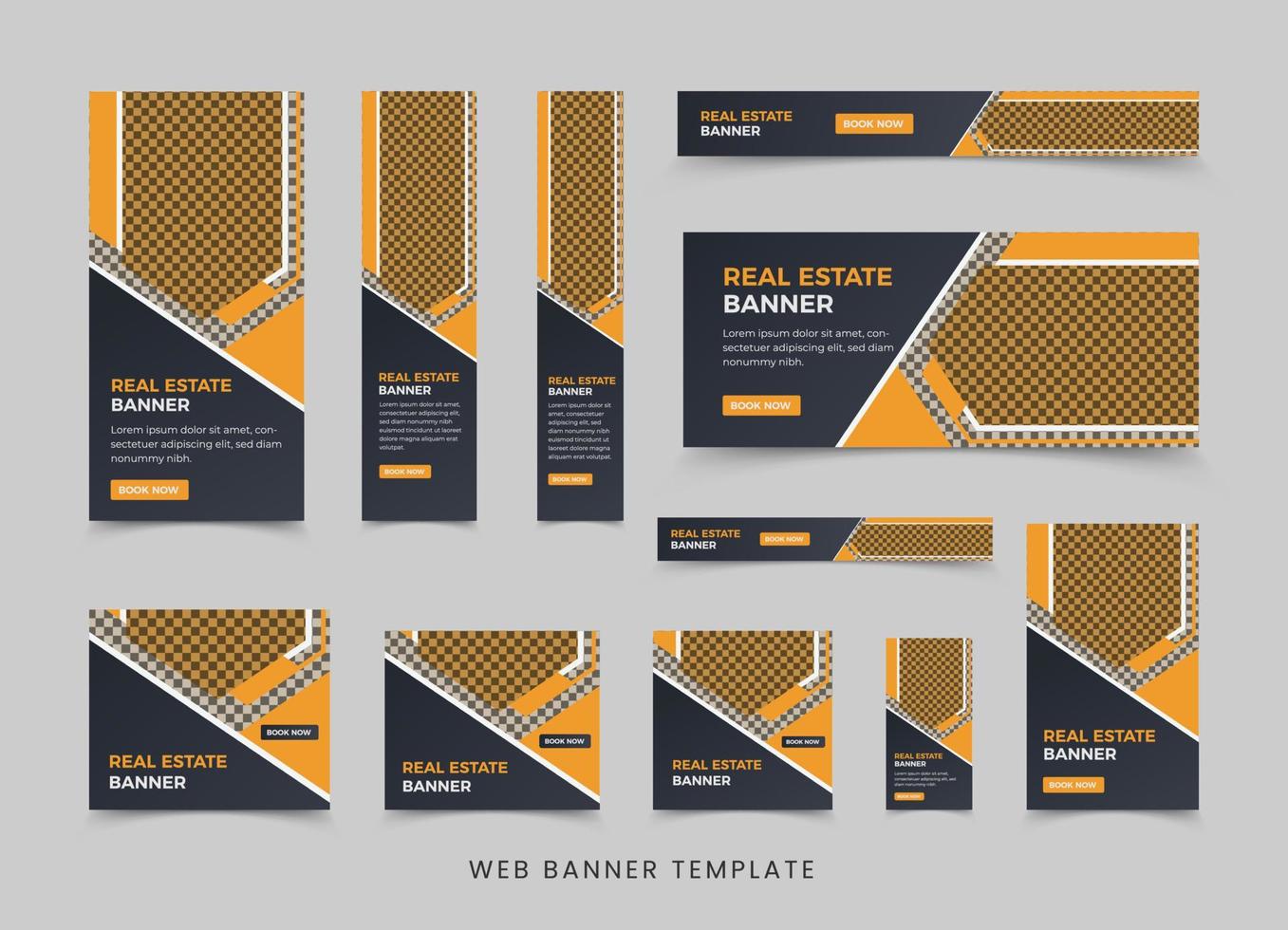 Real estate web banner template design vector