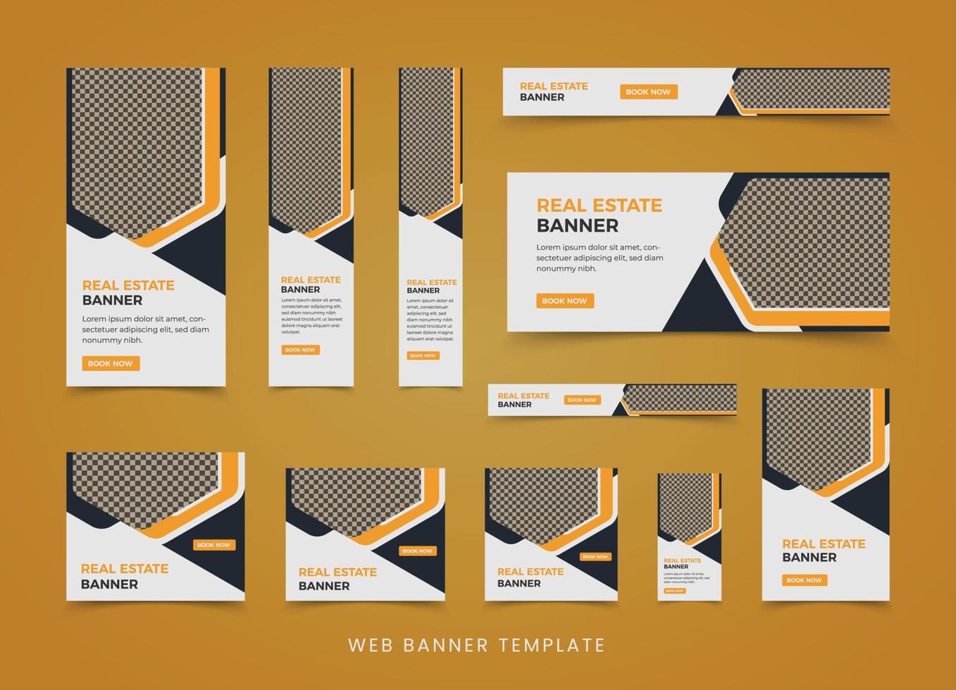 Real estate web banner template design vector