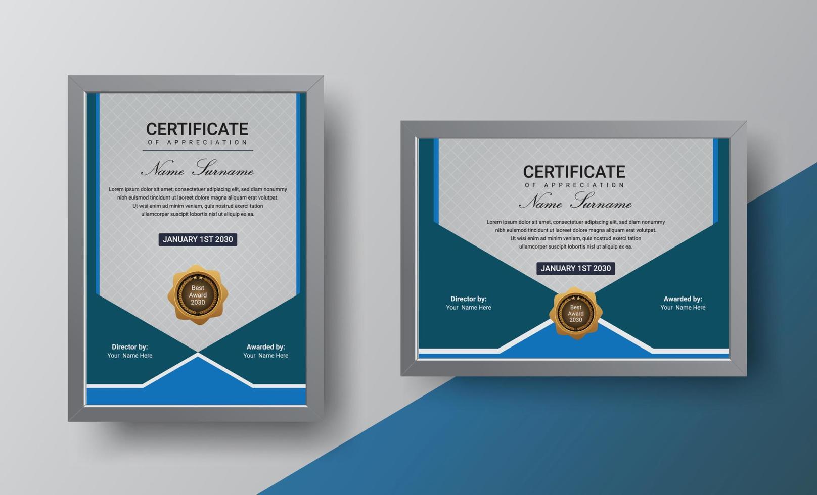 Creative certificate template design vector