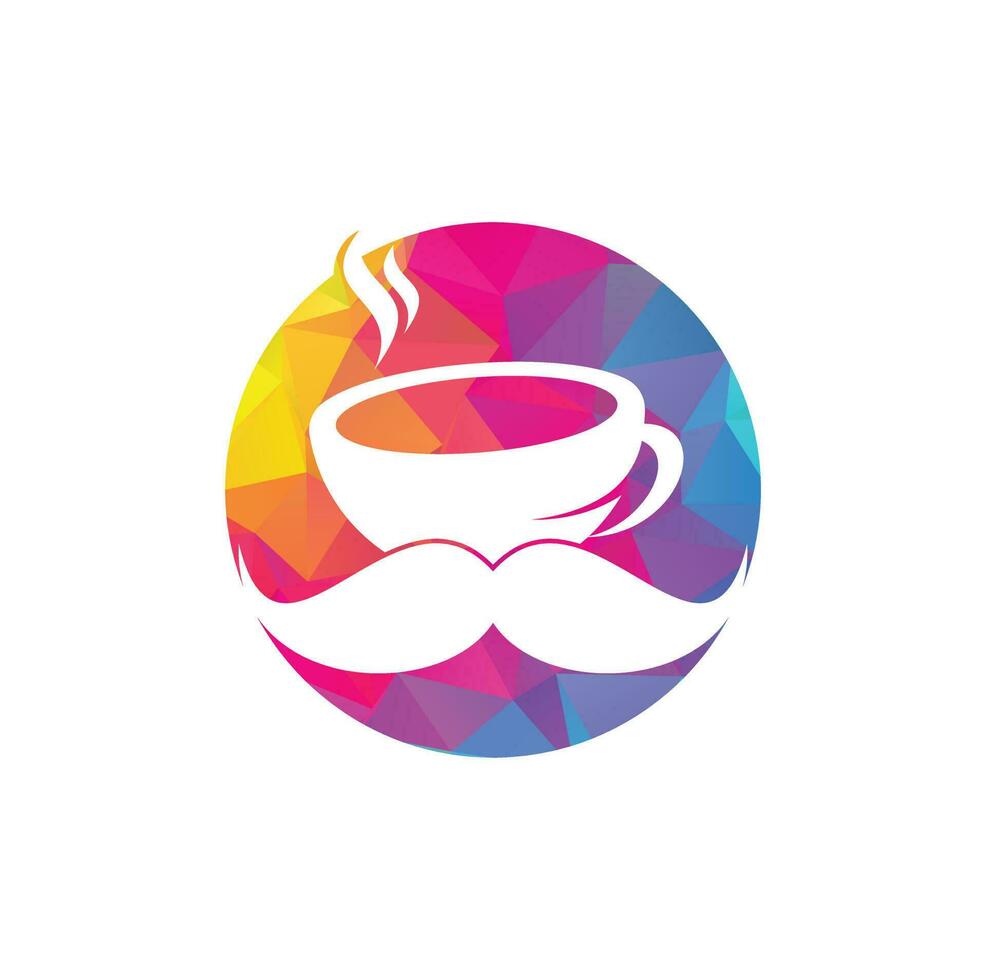 Mustache coffee logo design template. creative coffee shop logo inspiration vector