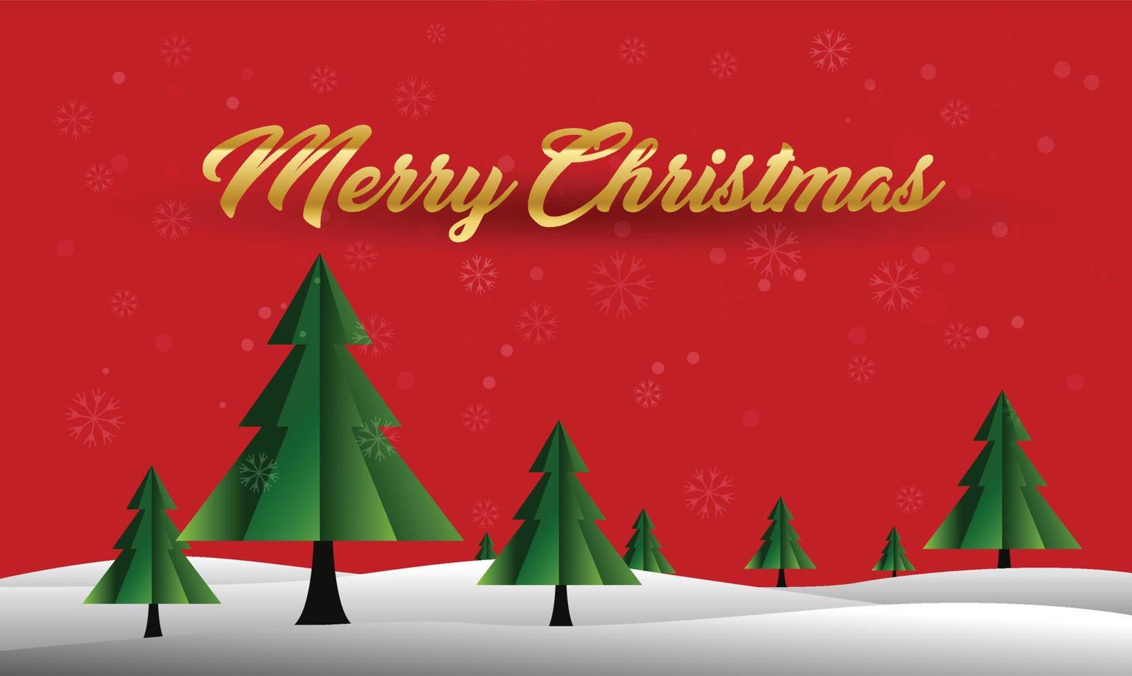 merry christmas ,winter landscape with snowflakes, vector design.
