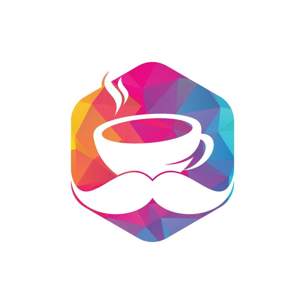 Mustache coffee logo design template. creative coffee shop logo inspiration vector