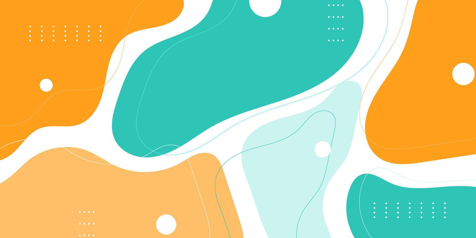 fondo abstracto ondulado de colores de moda con formas de color verde y naranja suave en el fondo. eps10 vector