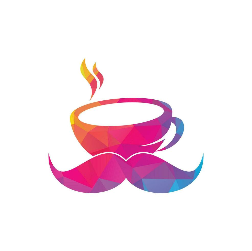 Mustache coffee logo design template. creative coffee shop logo inspiration vector