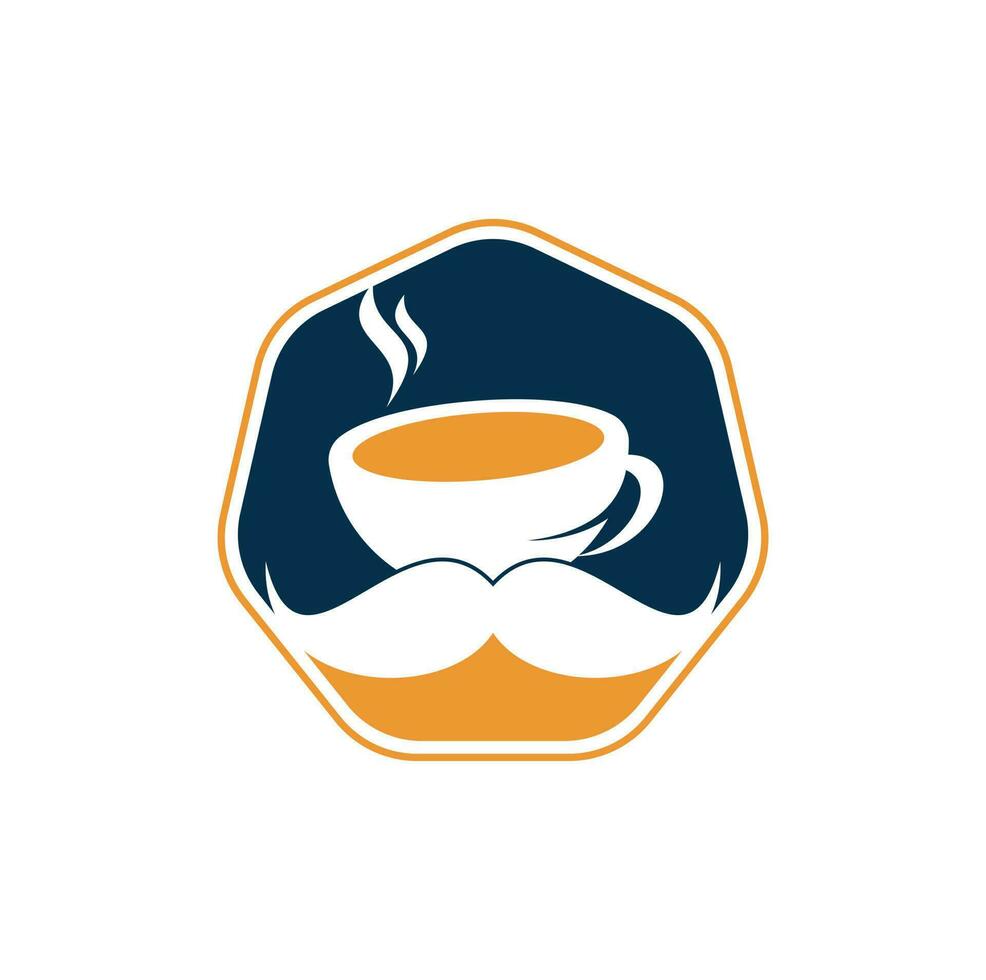 Mustache coffee logo design template. creative coffee shop logo inspiration vector