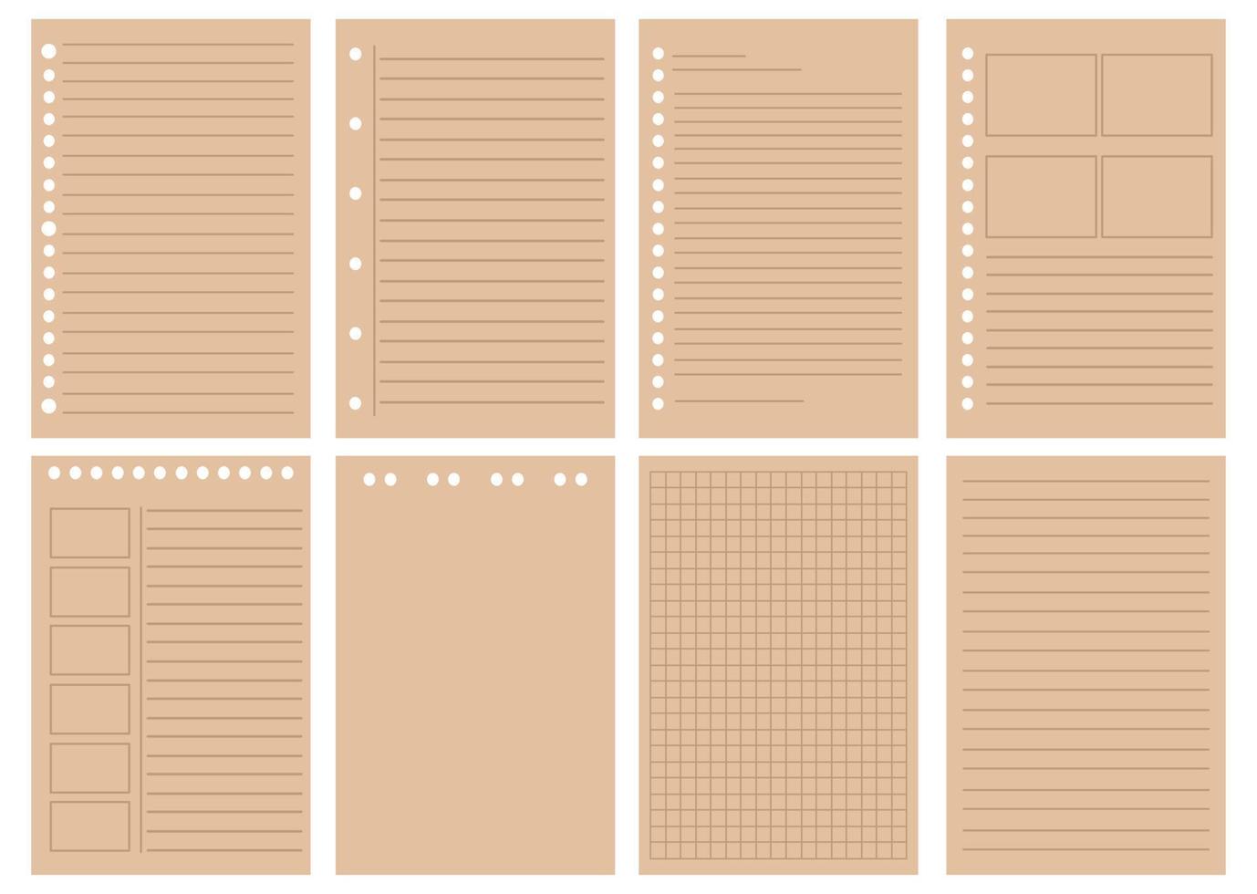 brown paper collection for journal vector