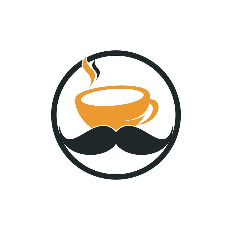 mister coffee mug mustache logo vector download Stock Vector