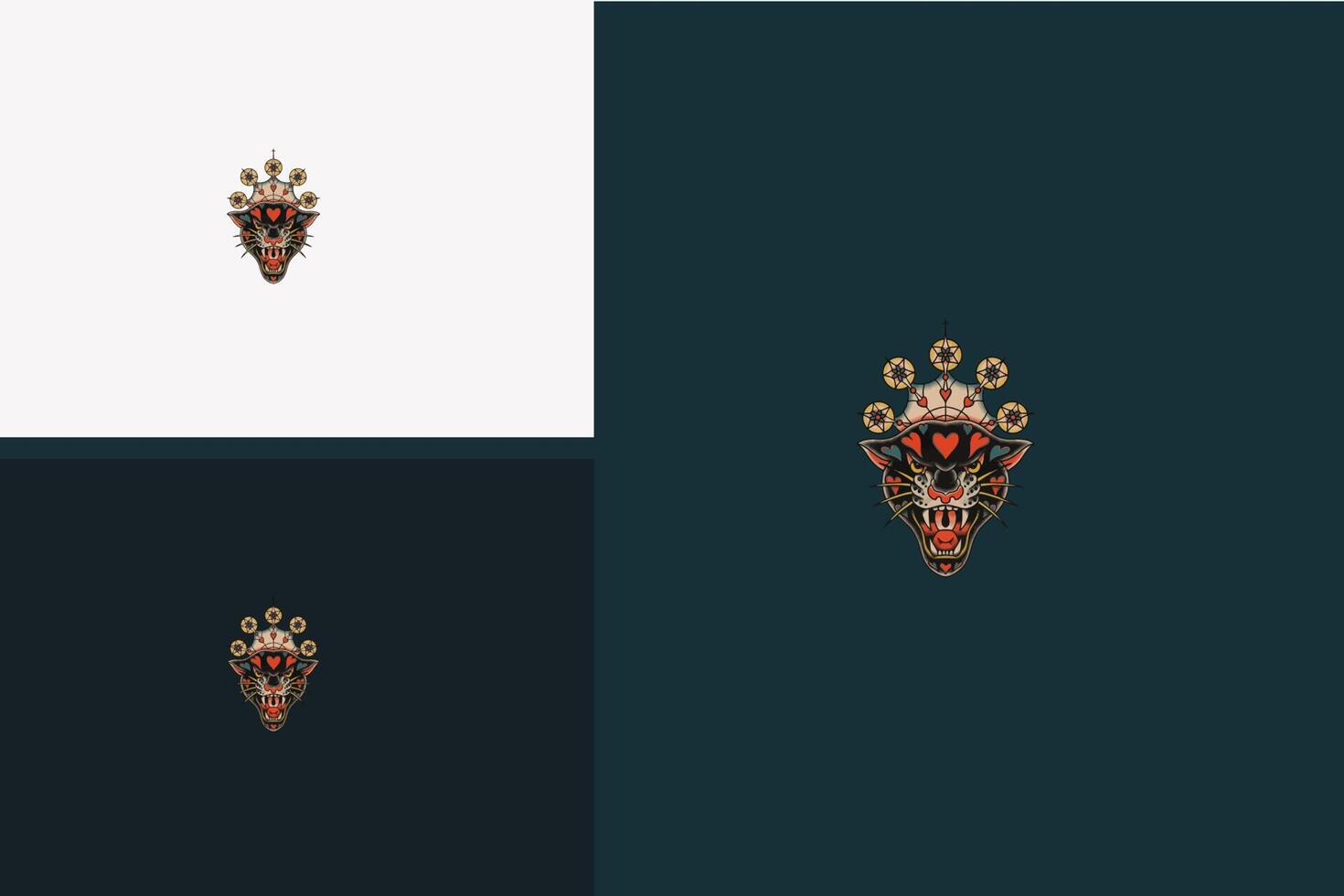 head panther logo vector illustration design