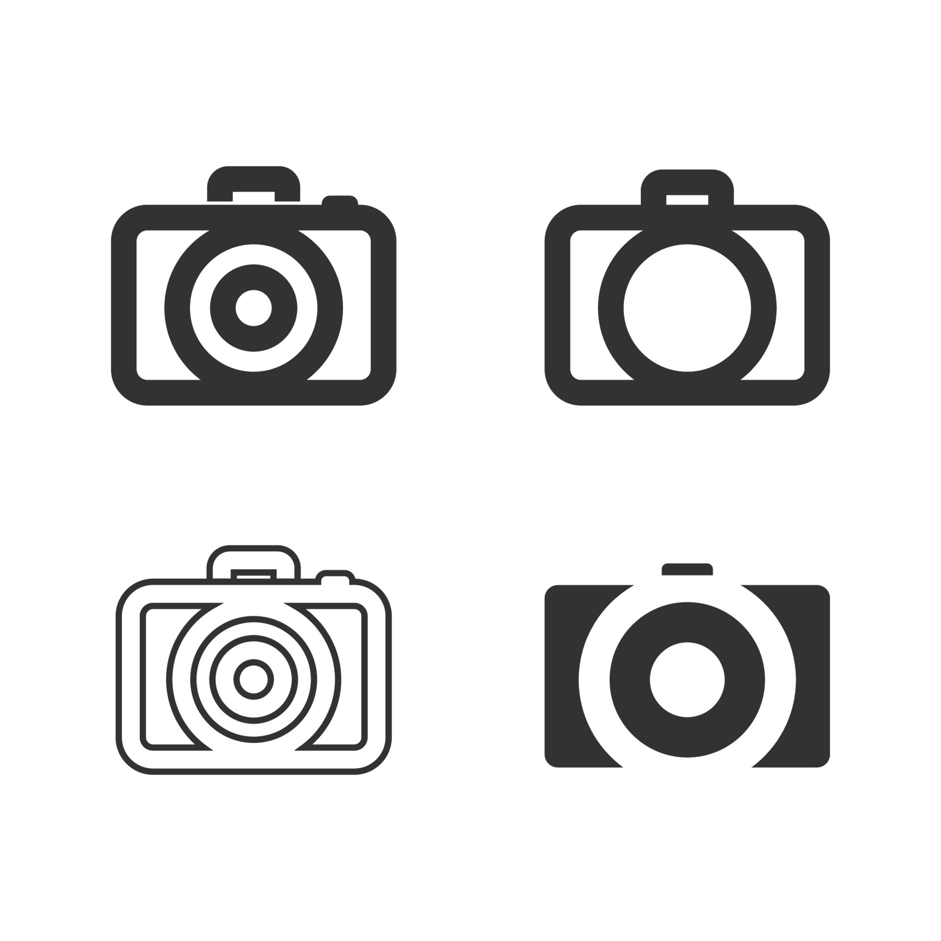 photography camera logo icon vector design template isolated on black  background 13421670 Vector Art at Vecteezy