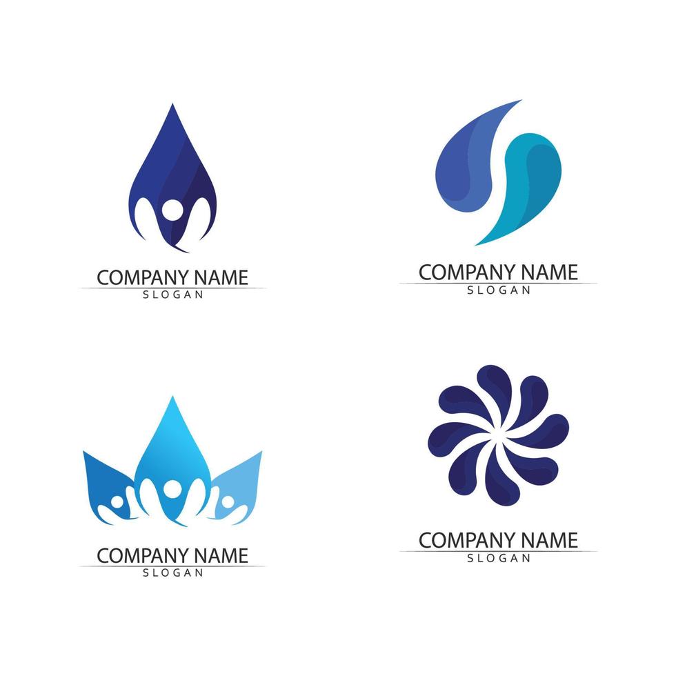 plantilla de diseño de logotipo de onda de agua vector