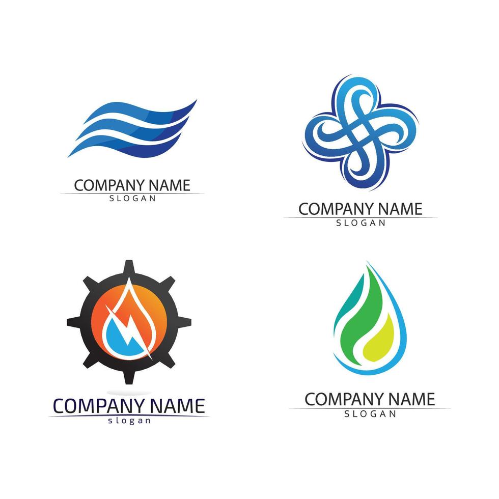 water wave logo design template vector