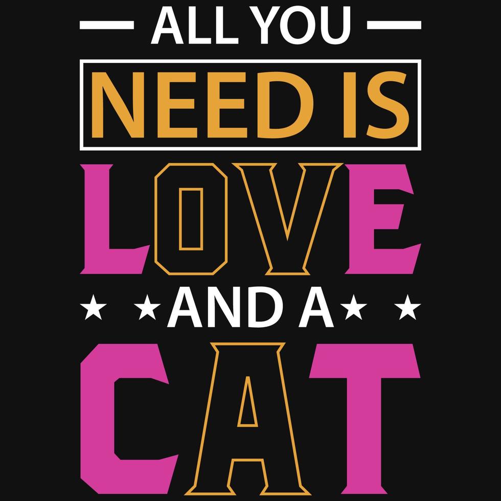 Cat typography tshirt design vector