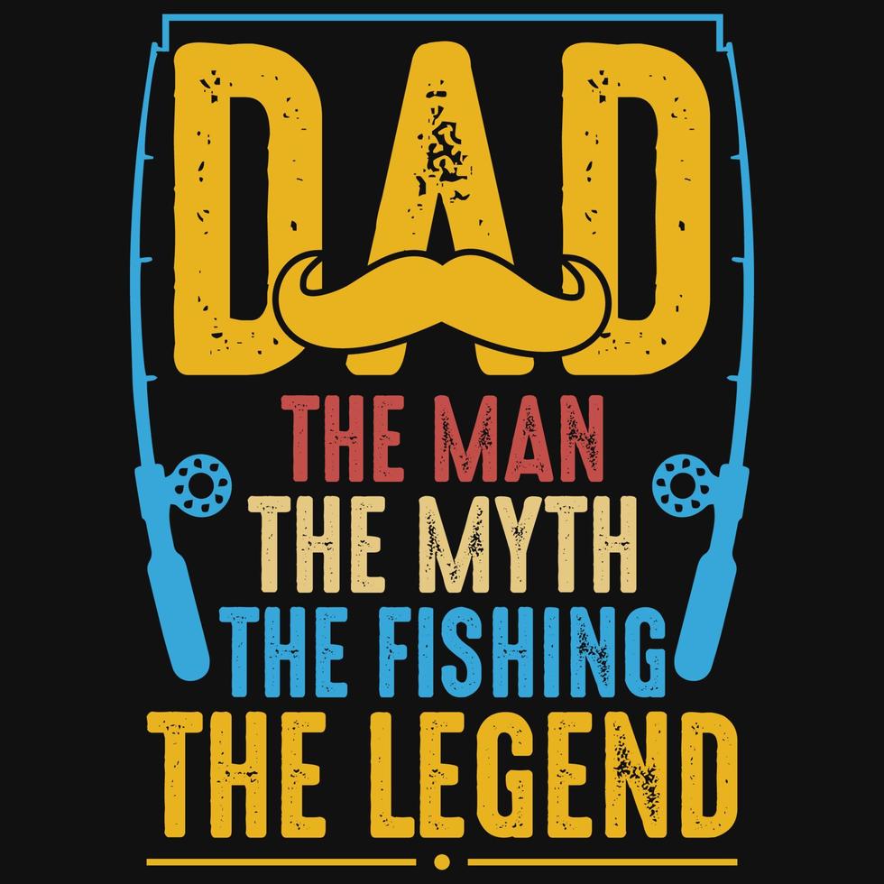 diseño de camiseta de pesca de papá vector