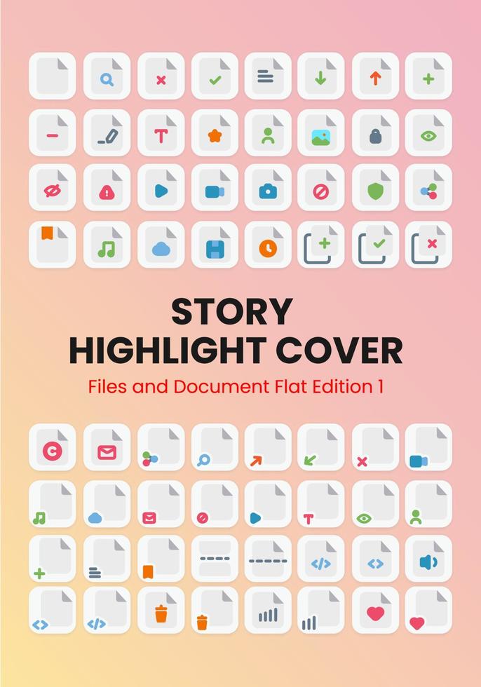 Files and Document Flat Story Highlight Cover vector