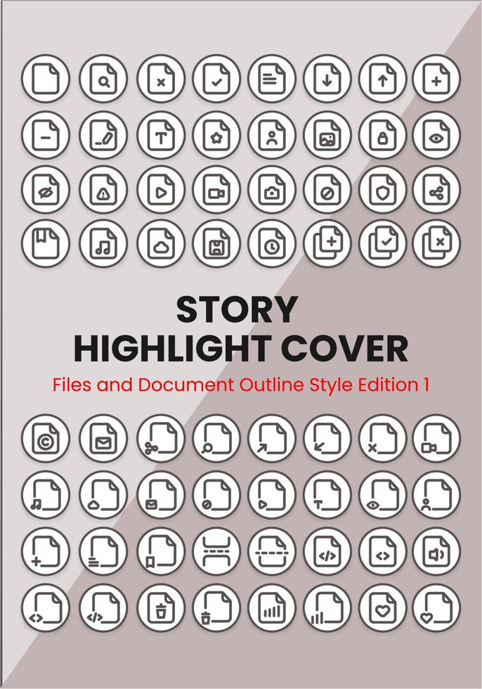 Files and Document Outline Story Highlight Cover vector