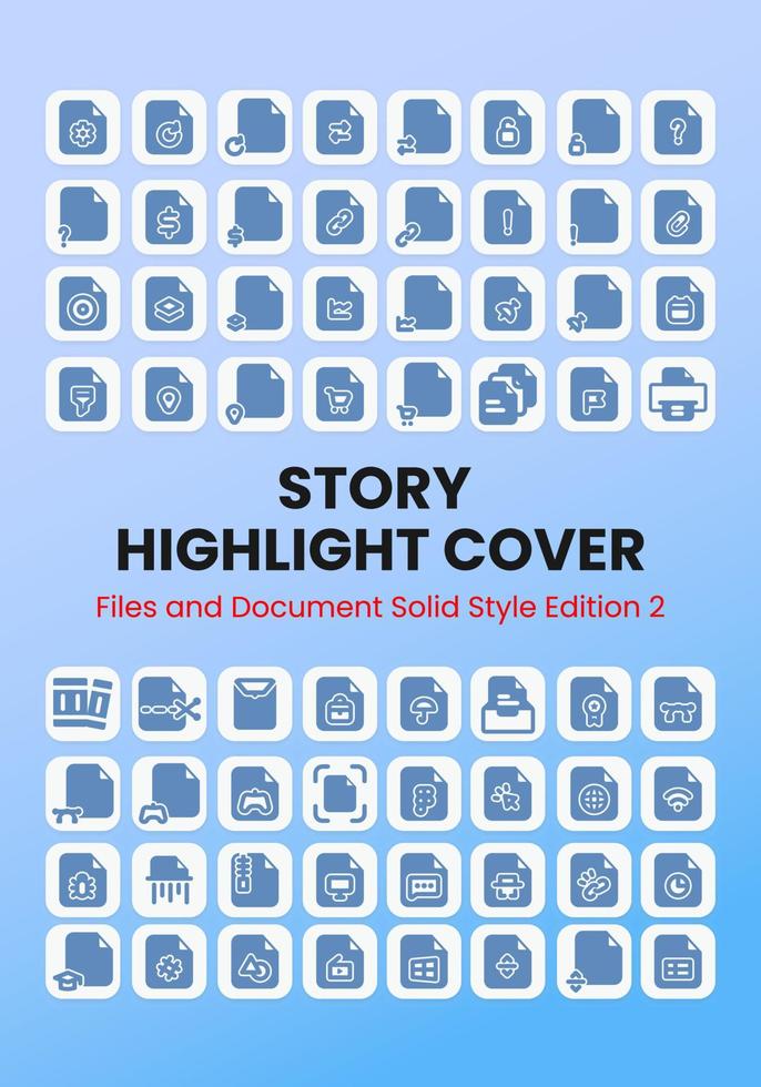 Files and Document Solid Story Highlight Cover vector