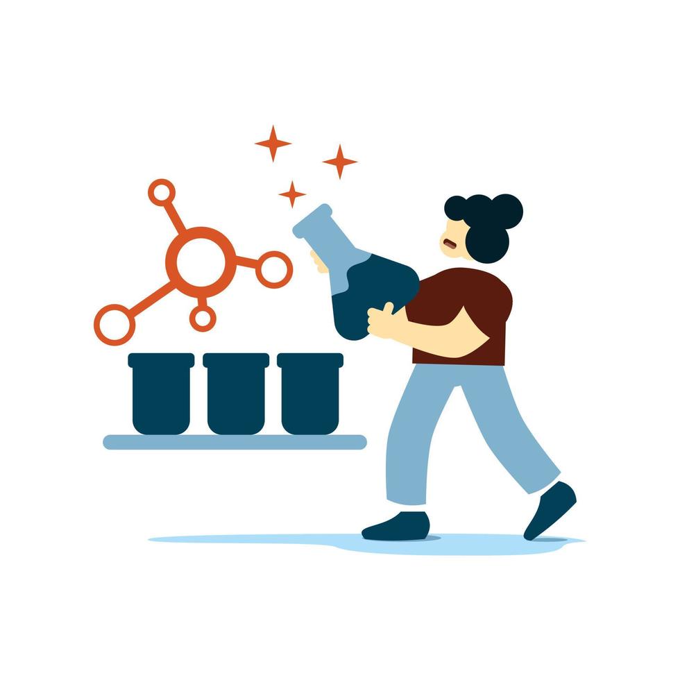 interface biology UI and UX designers create functional web interface designs for websites and mobile apps. Concept of digital wireframing process. Orange and blue flat vector illustration