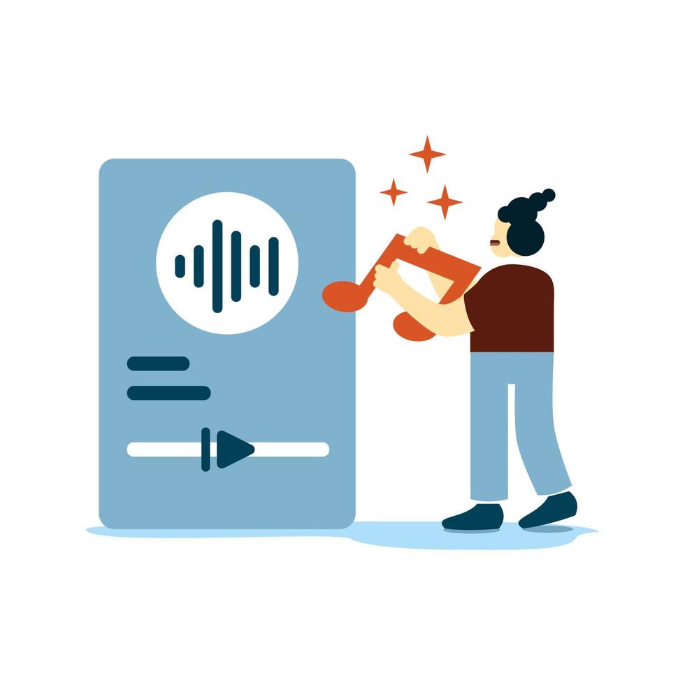 interface audio UI and UX designers create functional web interface designs for websites and mobile apps. Concept of digital wireframing process. Orange and blue flat vector illustration