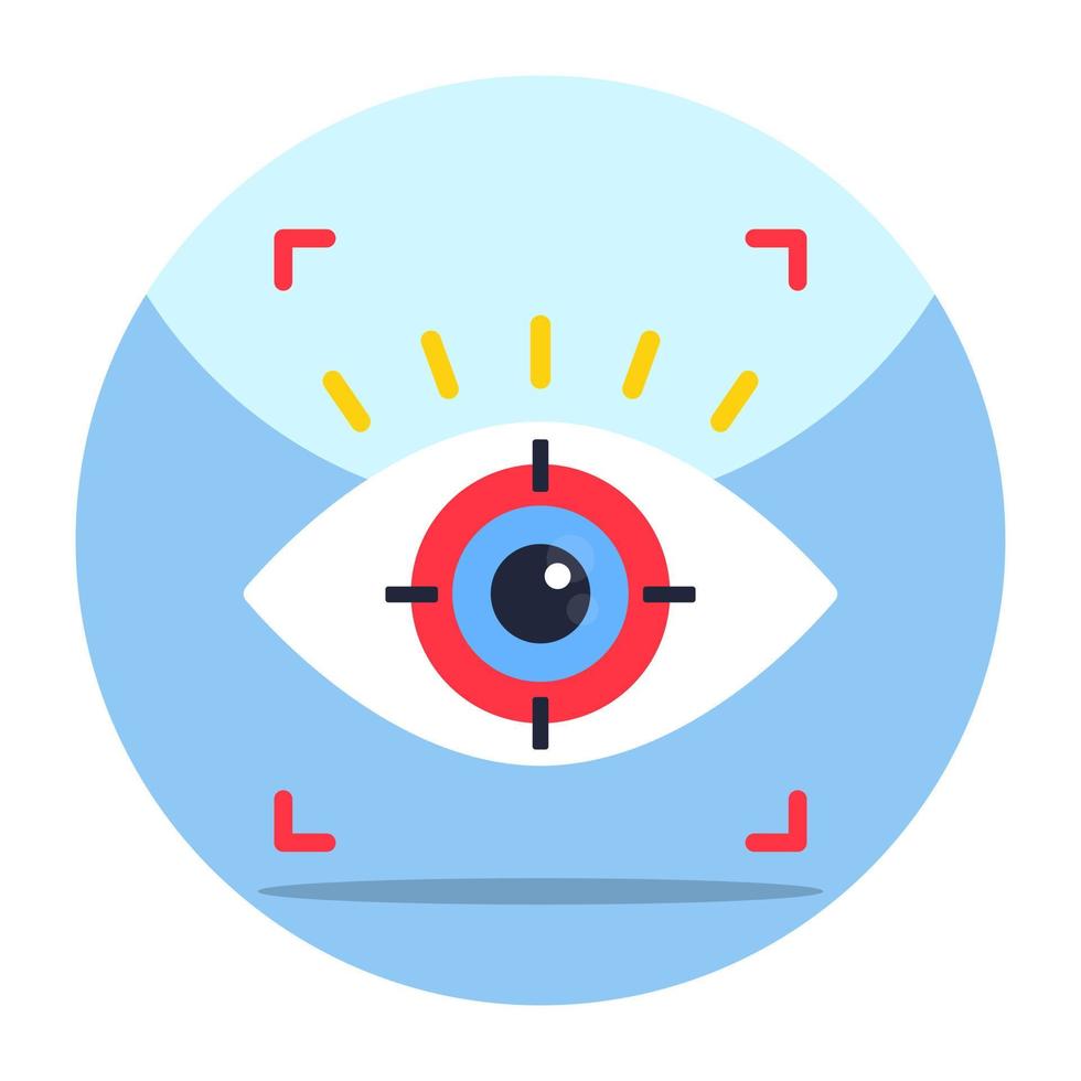 A colored design icon of iris recognition vector