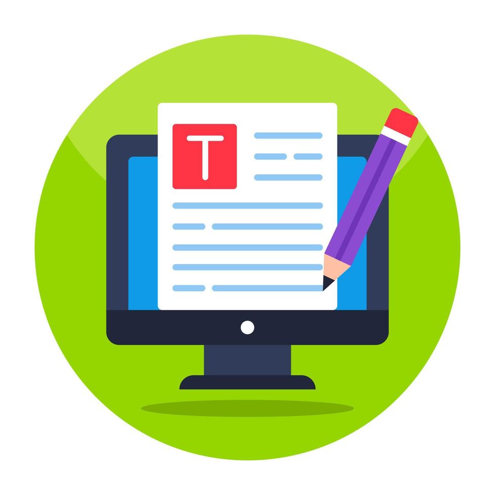 Premium download icon of article writing vector