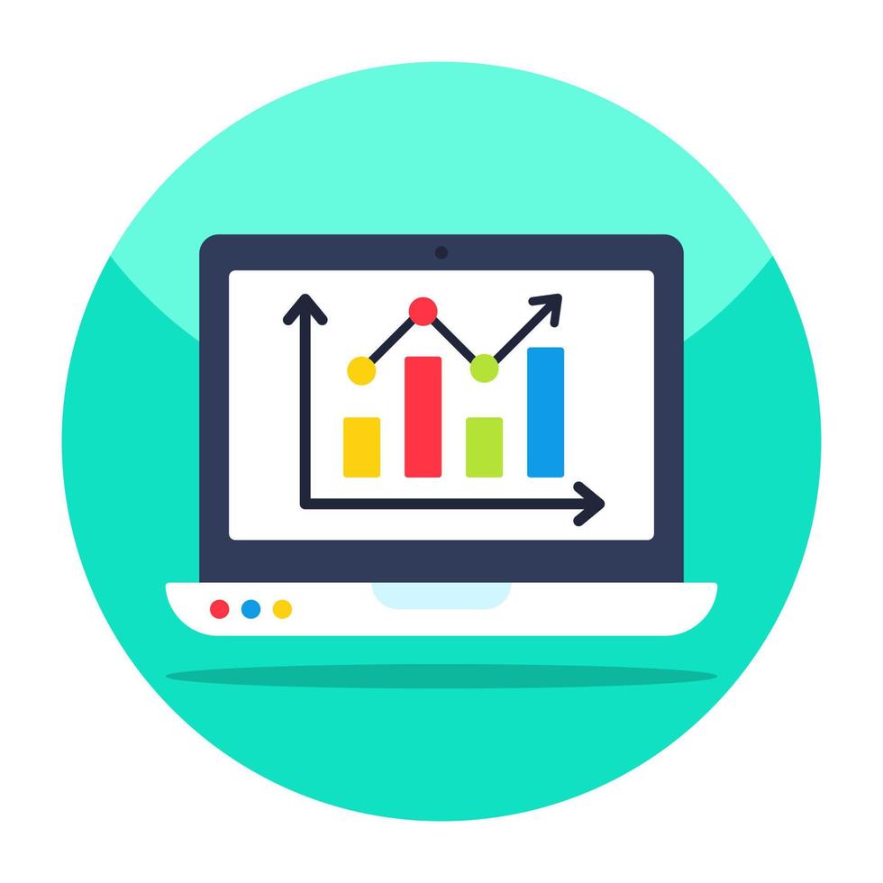 Flat design icon of web statistics vector