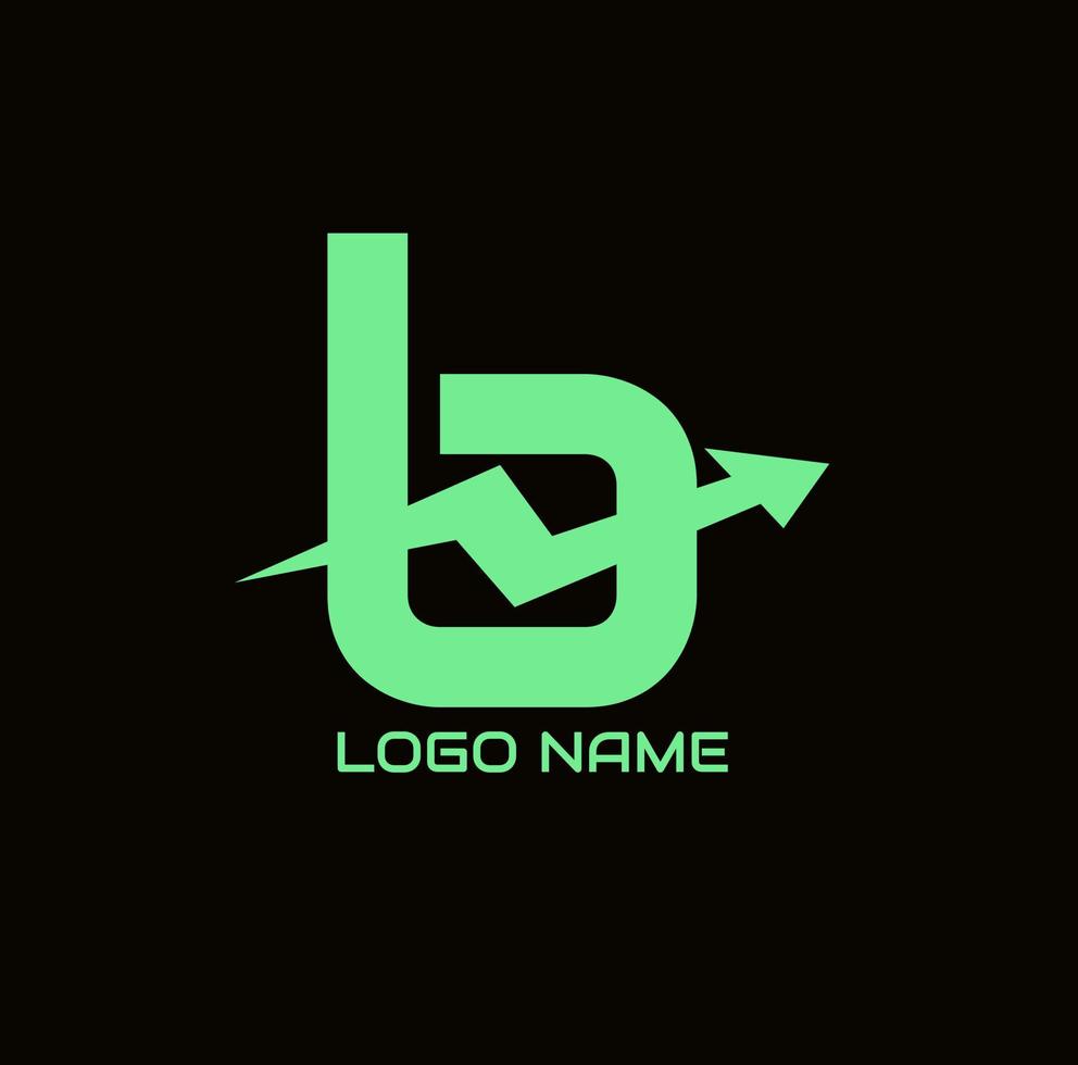 B alphabet finance logo pro vector