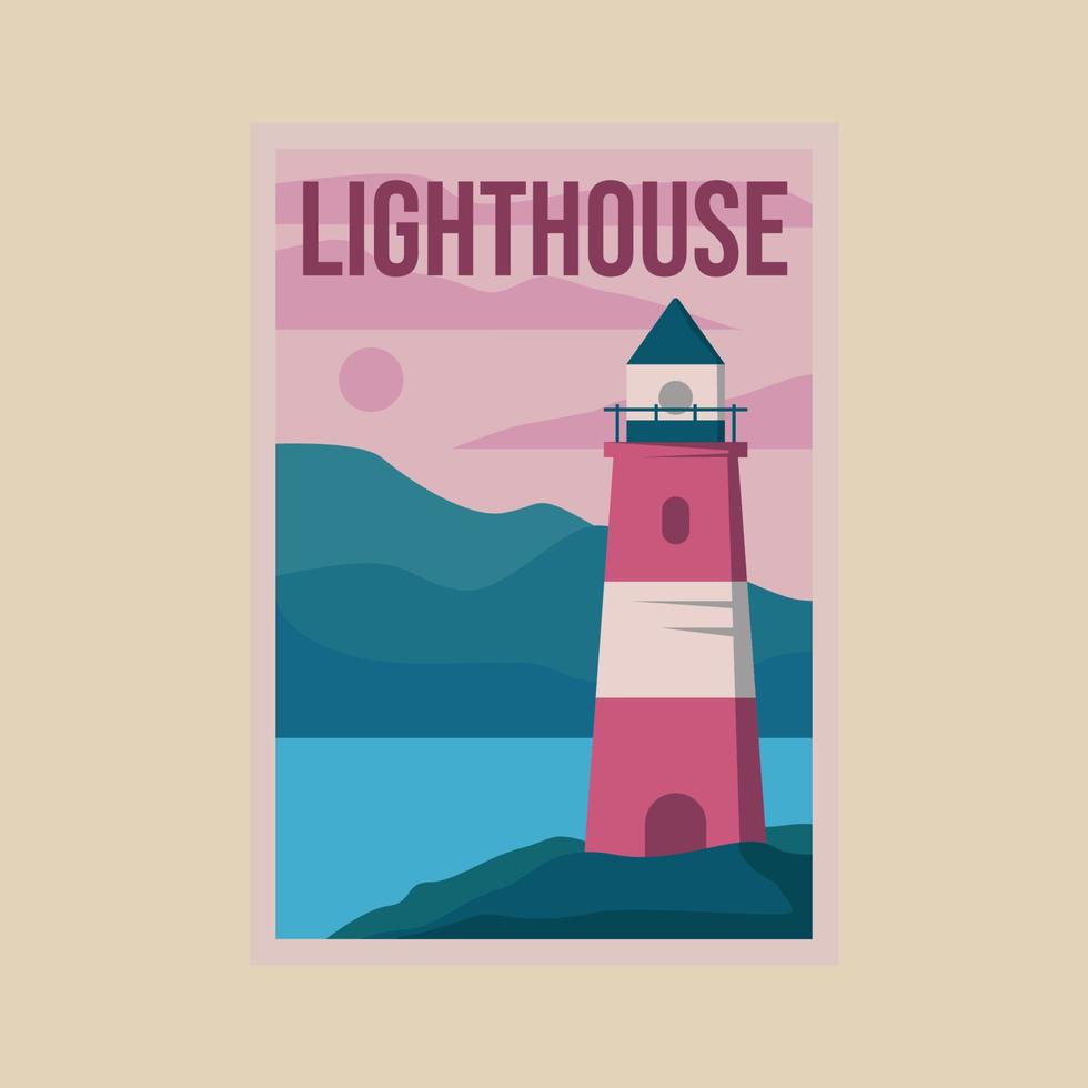 Lighthouse minimalistic print poster collection design vector