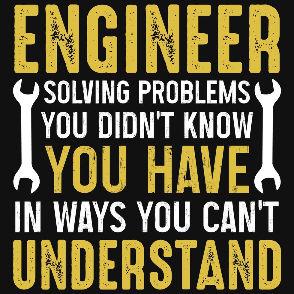 Engineering typography tshirt design vector