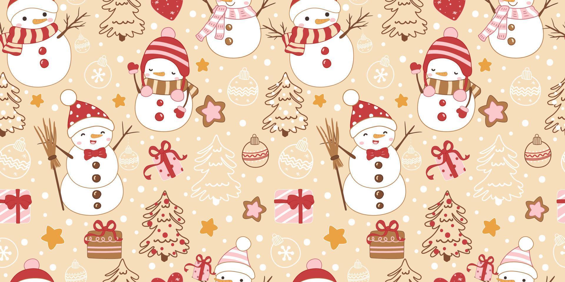 Winter and Christmas Themed Seamless Pattern vector