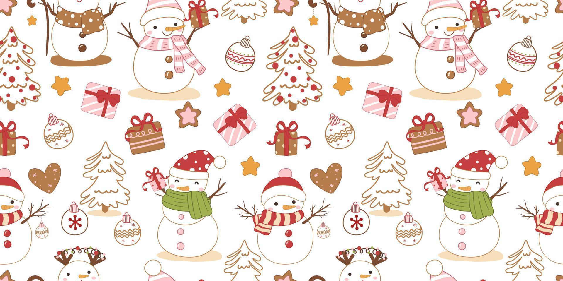 Winter and Christmas Themed Seamless Pattern vector