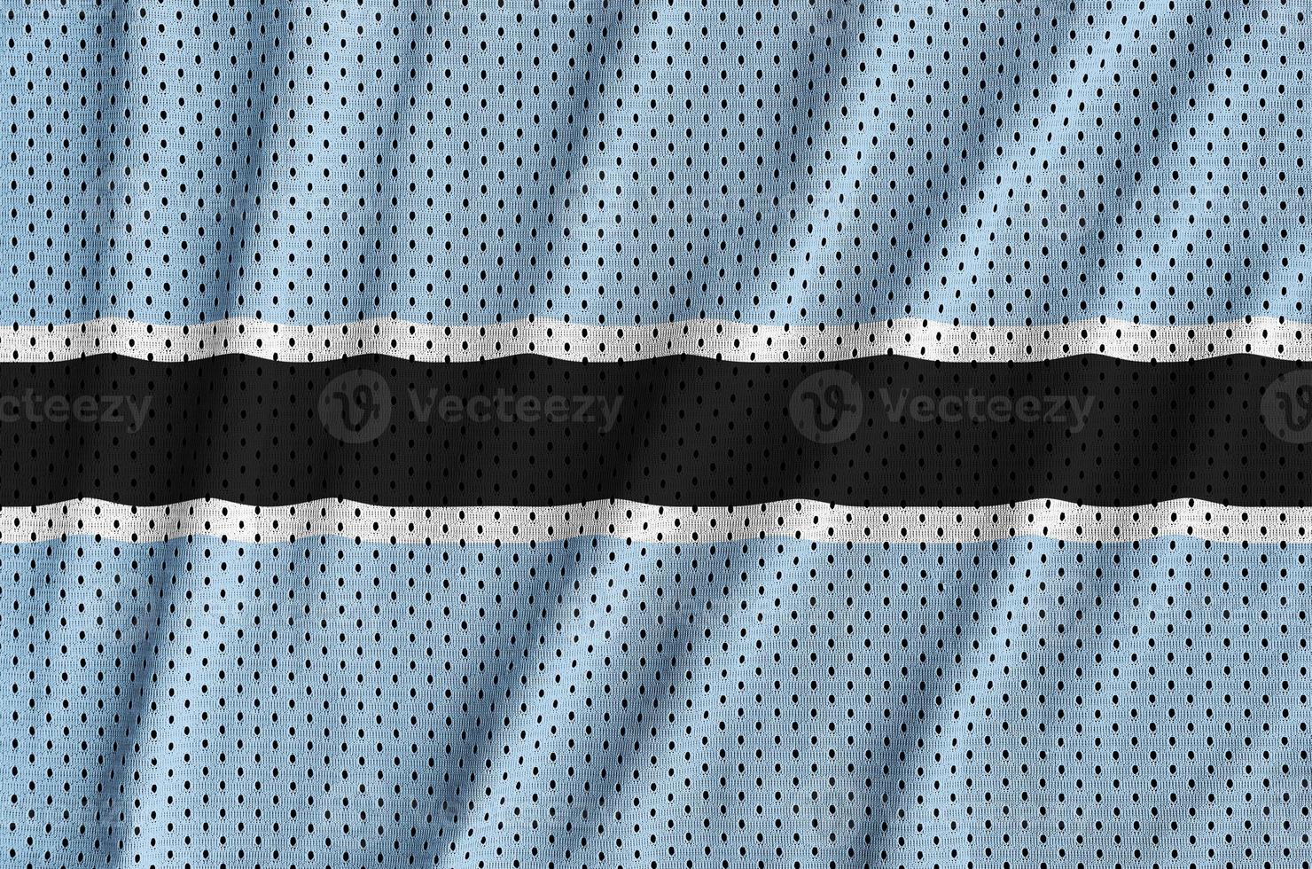 Botswana flag printed on a polyester nylon sportswear mesh fabri photo