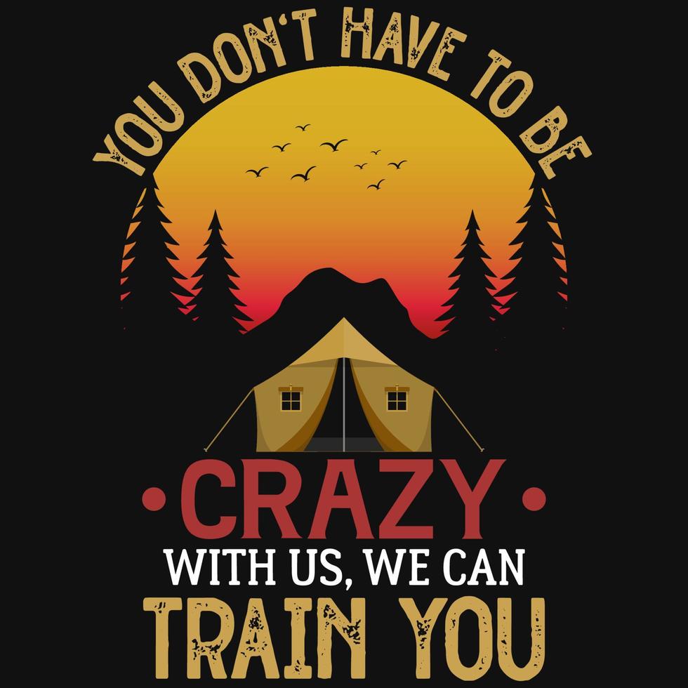 Camping tshirt design vector