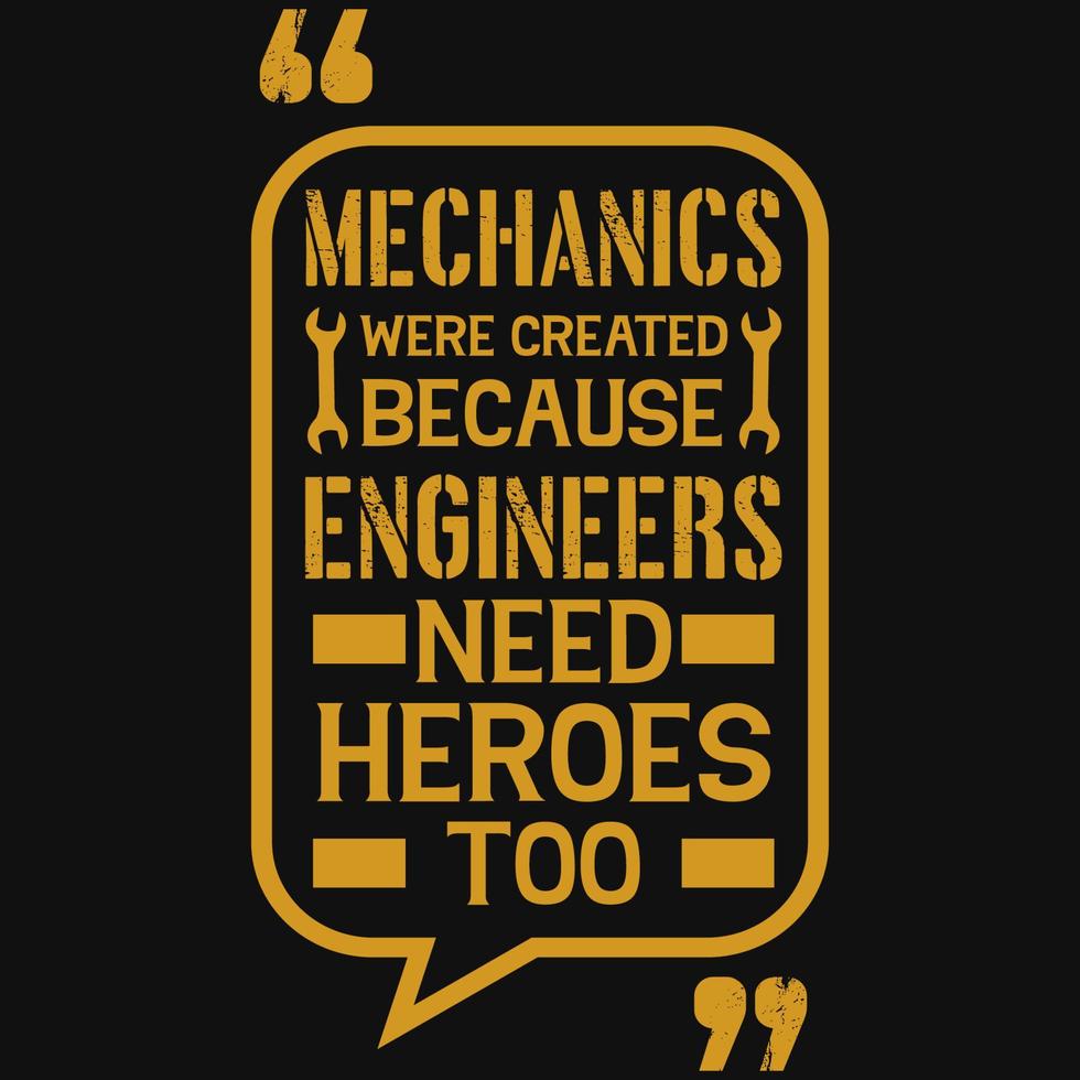 Mechanic typography tshirt design vector