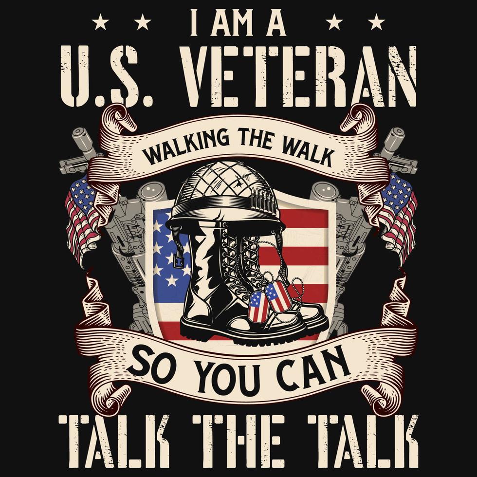 Veteran tshirt design vector