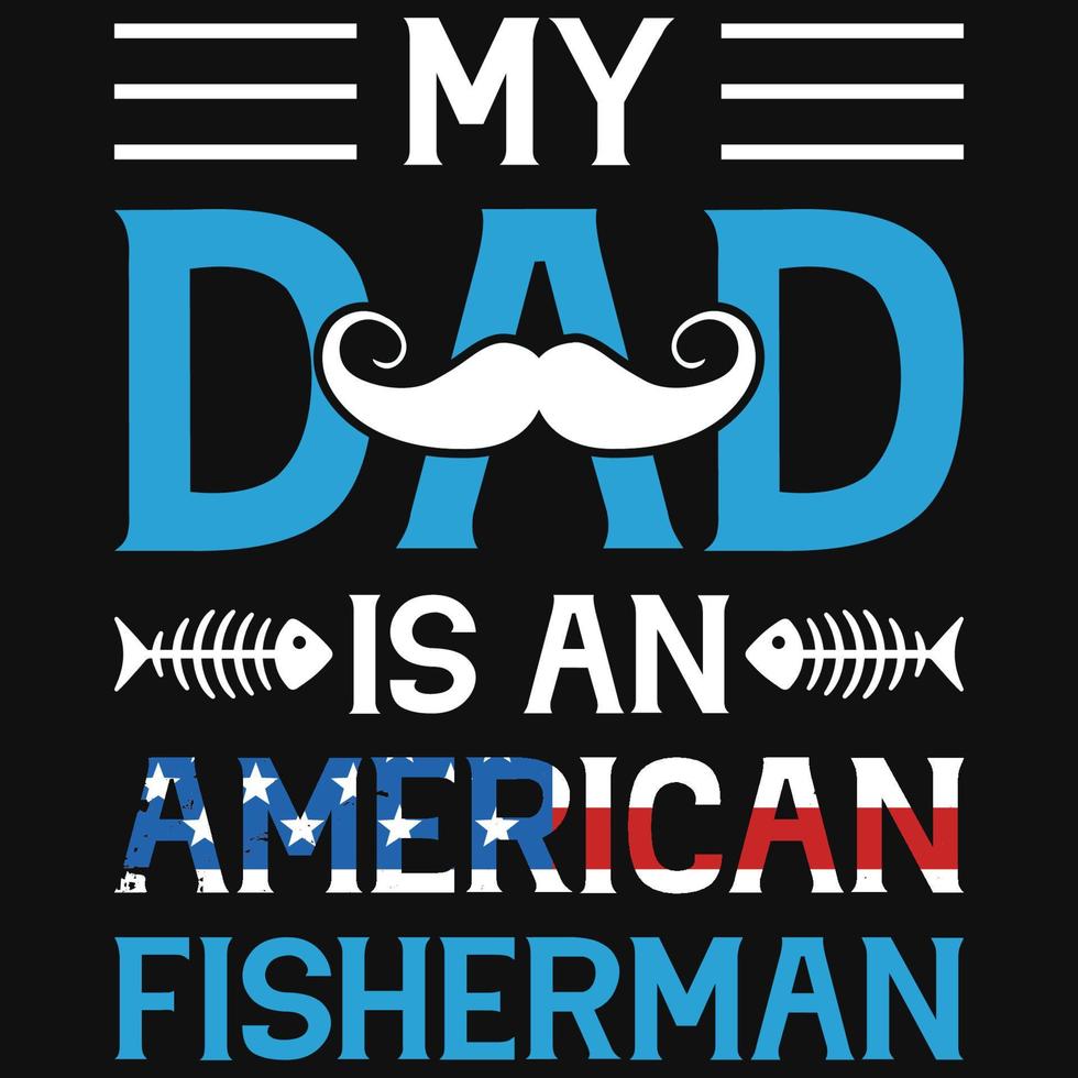 diseño de camiseta de hombre pescador americano vector