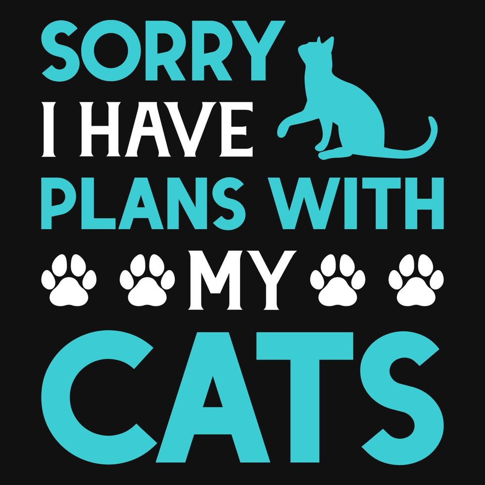 diseño de camiseta de tipografía de gatos vector