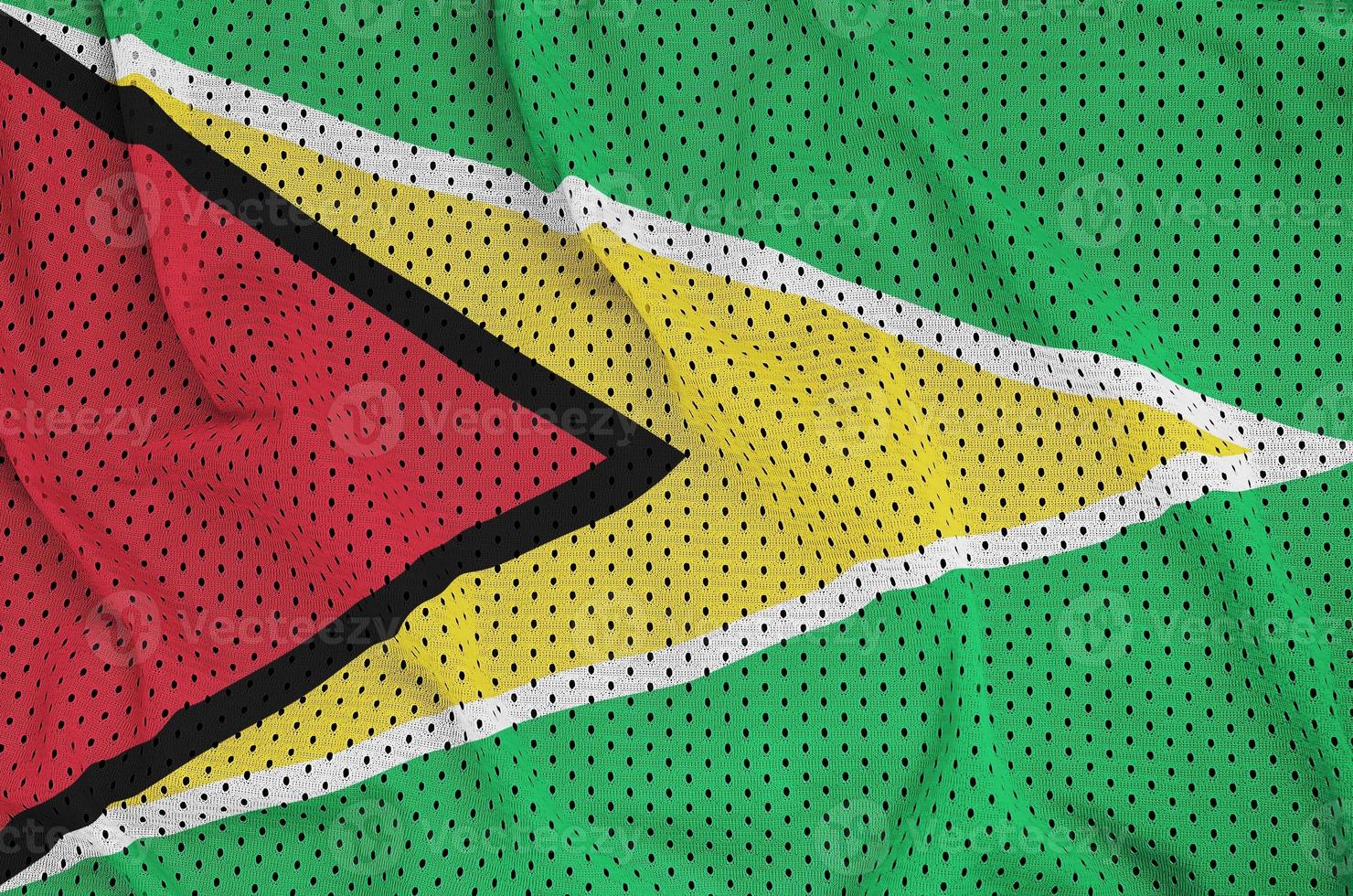 Guyana flag printed on a polyester nylon sportswear mesh fabric photo