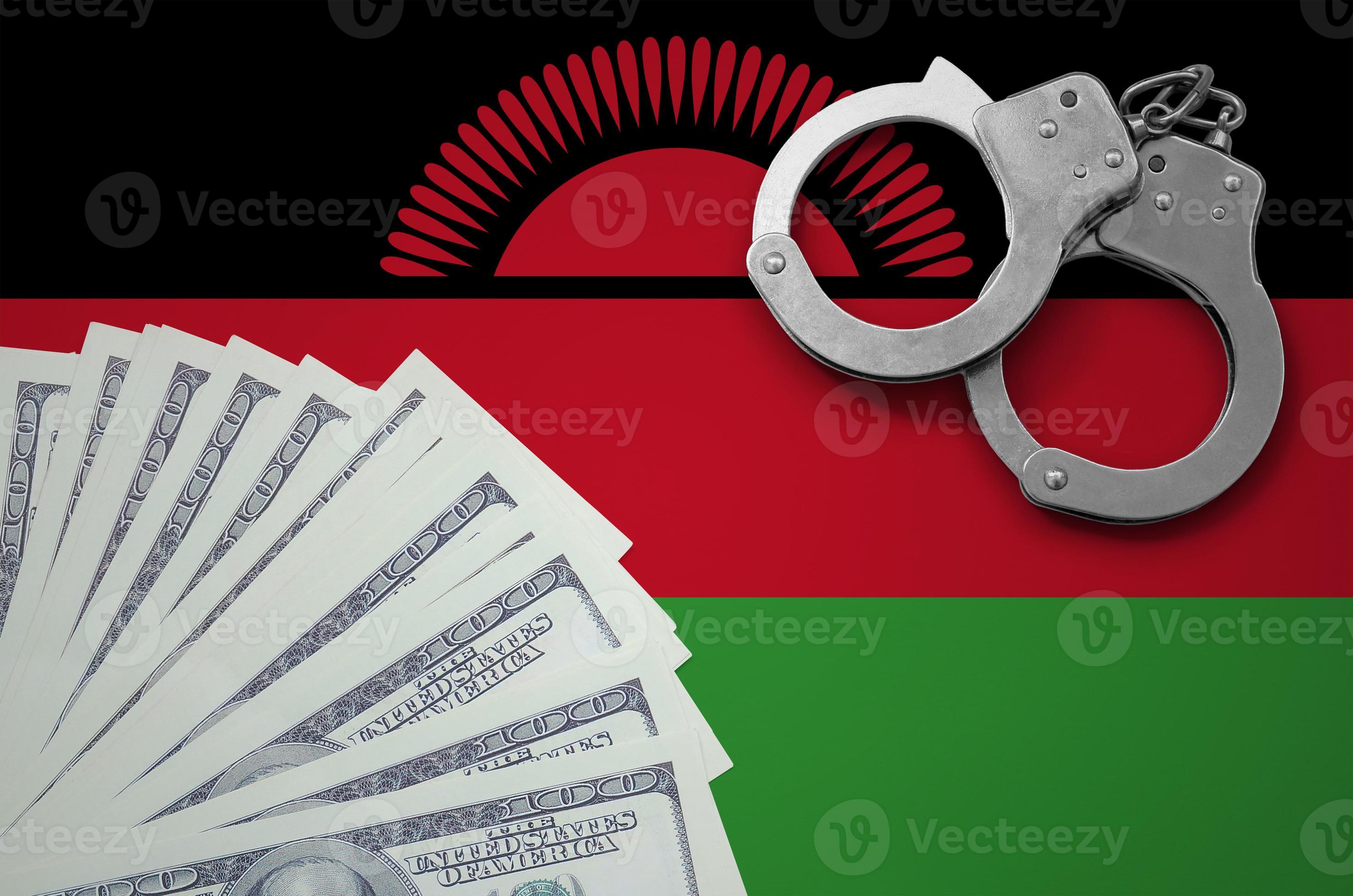 Malawi Flag With Handcuffs And A Bundle Of Dollars The Concept Of malawi-flag-with-handcuffs-and-a-bundle-of-dollars-the-concept-of