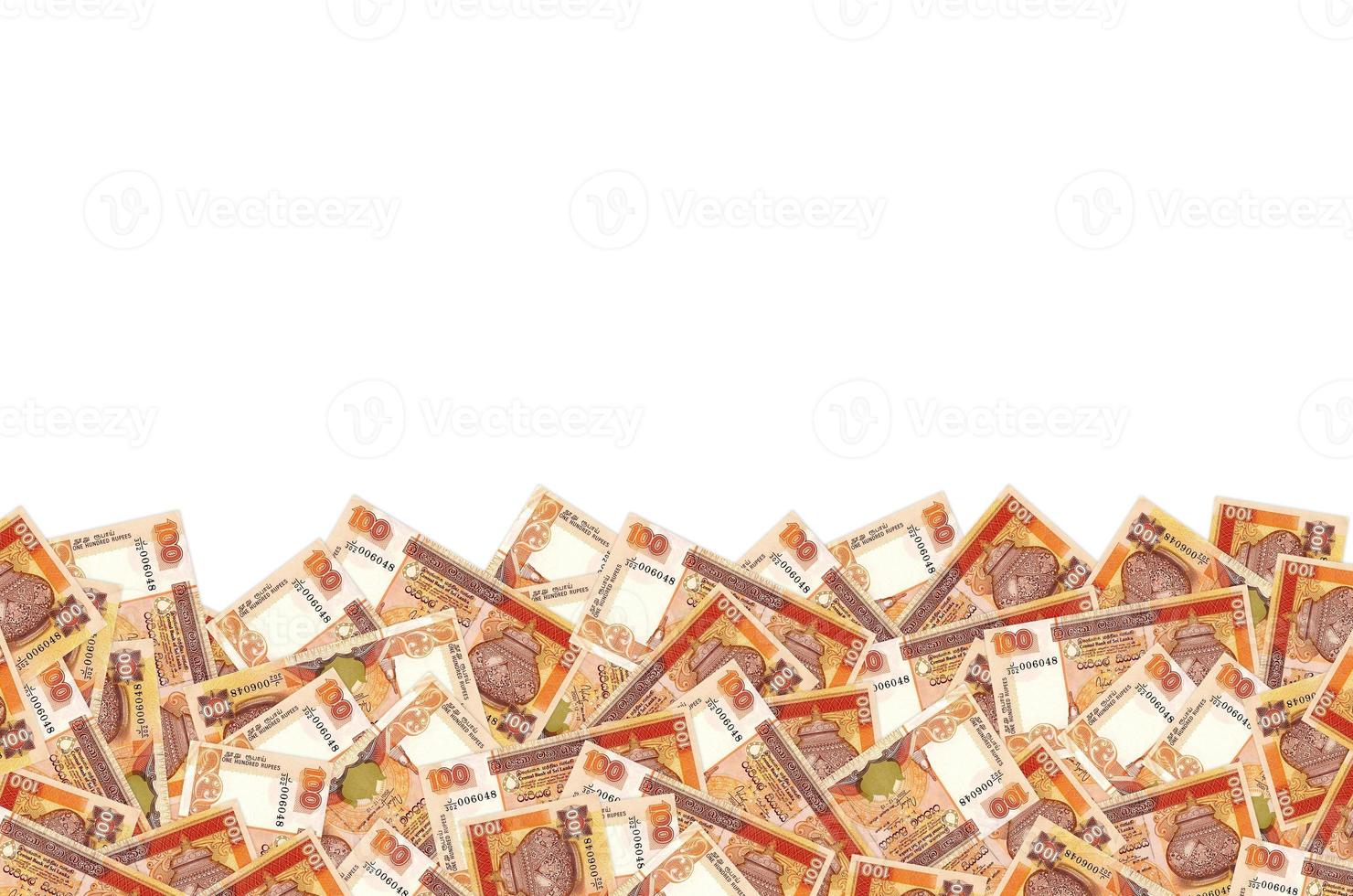Pattern of 100 Sri Lanka rupees banknote is national currency of Sri Lanka photo
