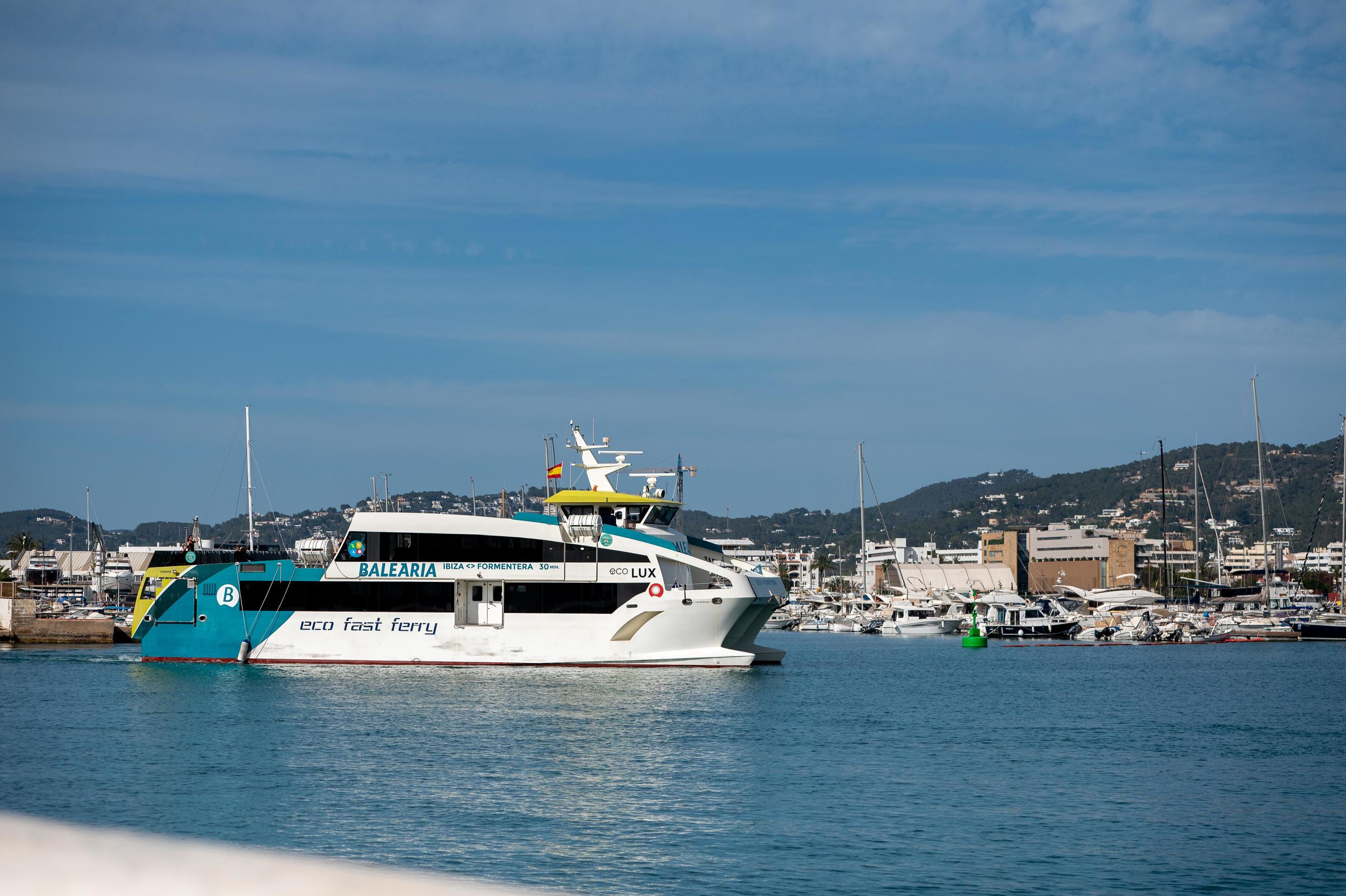 Balearia Ferry at Eivisa City on Island in Spain in the summer of 2022. 13425522 Stock