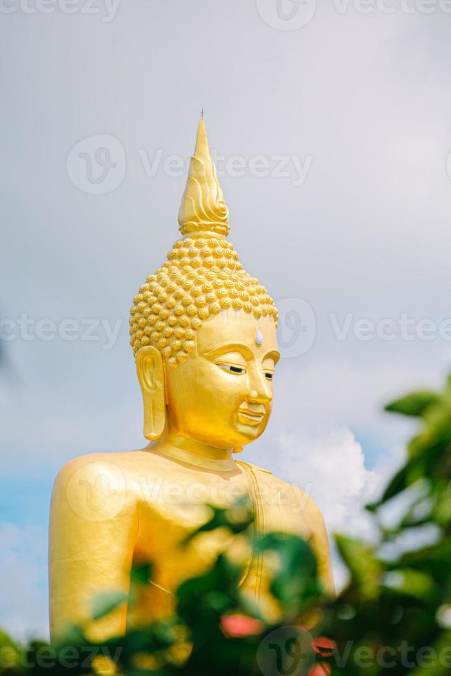 Magha Asanha Visakha Puja Day , Buddha statue , bodhi leaf with double exposure and len flared , soft image and soft focus style photo