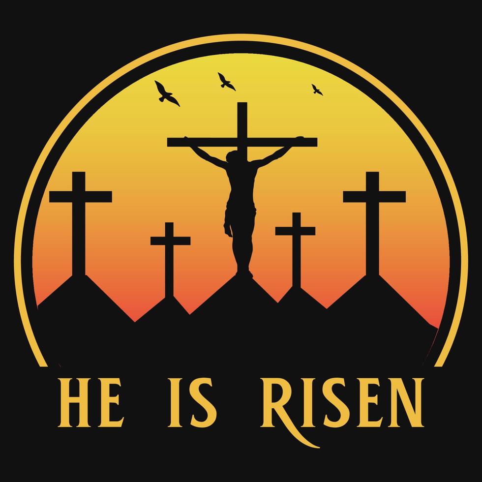 ha resucitado el diseño de la camiseta de jesús vector