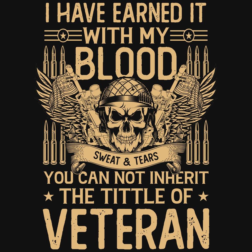 Veteran tshirt design vector